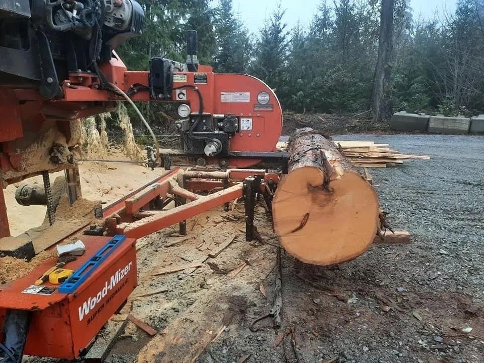 Lumber mill machine processing log